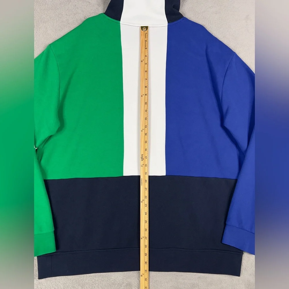 Polo Ralph Lauren Spell Out Logo Multi Colorblock Hoodie Men's 2XLT Pullover‎